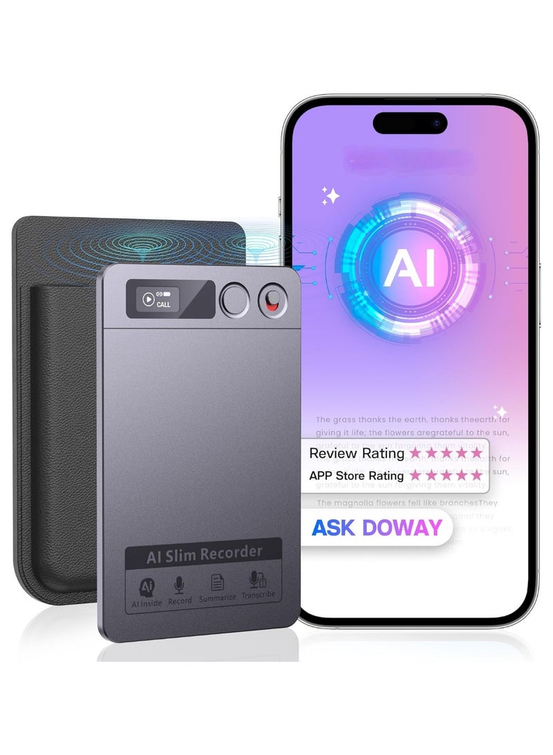 AI Voice Recorder, Note Voice Recorder - Transcribe & Summarize, AI Noise Cancellation Technology, Supports 152 Languages, 64GB Memory APP Control Audio Recorder for Lectures, Meetings, Calls - Image 1