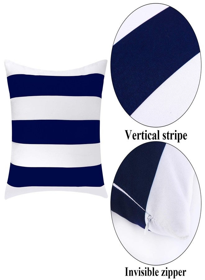 Aneco Pack of 4 Waterproof Pillow Covers Throw Pillowcases Square Cushion Case for Home Sofa Couch Furniture Decoration, Navy Blue,18 x 18 Inches - Image 3