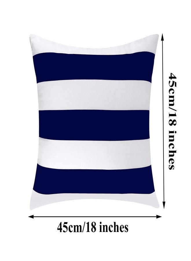 Aneco Pack of 4 Waterproof Pillow Covers Throw Pillowcases Square Cushion Case for Home Sofa Couch Furniture Decoration, Navy Blue,18 x 18 Inches - Image 2