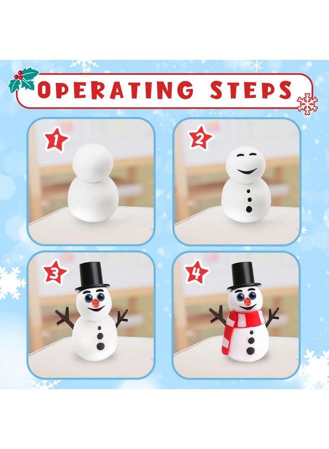 أورينتال شيري هدايا عيد الميلاد للأطفال - حرف عيد الميلاد - بناء رجل ثلج ورجل خبز الزنجبيل وسانتا كلوز وشجرة عيد الميلاد - مجموعة من 4 قطع من الطين الجاف بالهواء - هدايا عيد الميلاد للبنات والأولاد من سن 3 إلى 5 سنوات و4 إلى 8 سنوات و8 إلى 12 سنة - Image 3