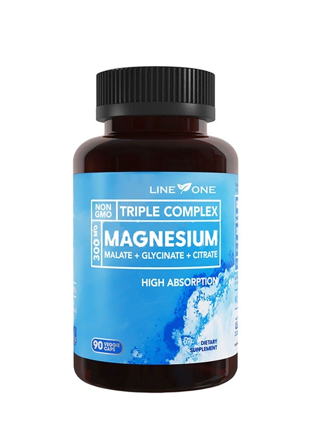Line Triple Magnesium Complex 300mg,90 Veggie Capsules - Image 1