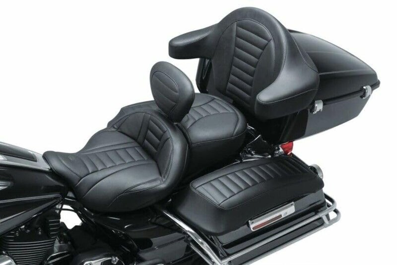 Mustang Motorcycle Seats 79012 Super Touring Deluxe Driver Backrest for Harley-Davidson Electra Glide Standard, Road Glide, Road King & Street Glide 2008-'21, Deluxe, Black - Image 1