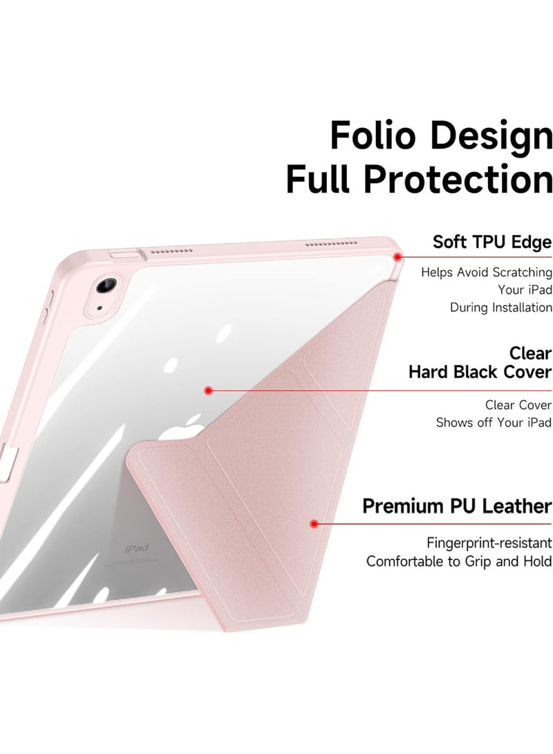 روك بو حافظة لجهاز iPad (A16) 11 بوصة 2025/iPad 10 10.9 بوصة 2022، غطاء خلفي شفاف مع حامل قلم، وغطاء حافظة مع خاصية السكون/التنشيط التلقائي لجهاز iPad 10 10.9 بوصة 2022/iPad 11 11 بوصة 2025 - Image 4