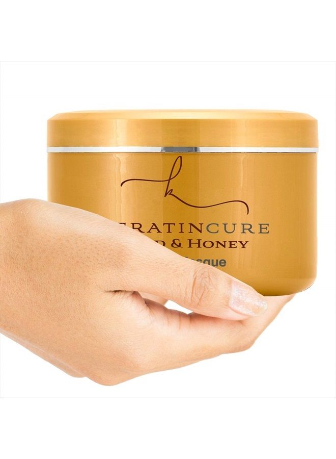 Keratin Cure Gold & Honey Deep Hair Mask Masque Conditioning Strengthen Dry Damaged Growth Relieves Scalp for all hair Moisturizing Reparation Argan Coconut Marula Women Men Beards 8 Oz - Image 3