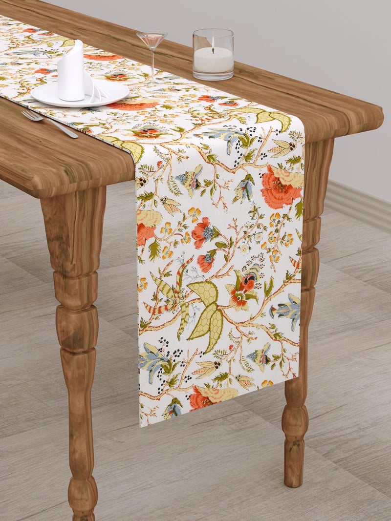 Clasiko Dining Table Runner; 14x72 Inches; Cotton; Floral Fantasy - Image 5