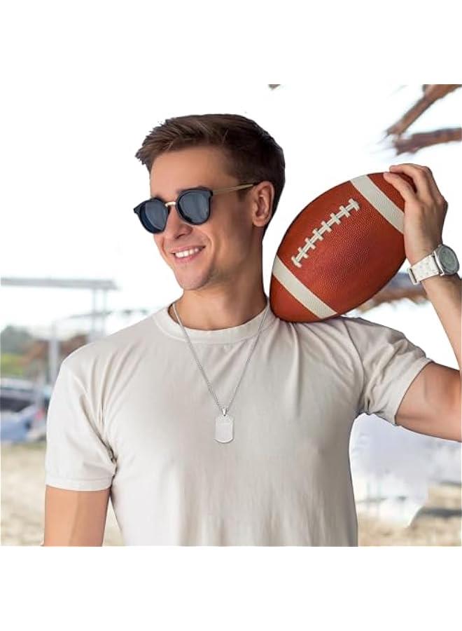 Graduation Gifts-Football Initial Necklace for Men Boys Kids Teen Dog Tag Stainless Steel Sliver/Black/Gold Letter Pendant Sport Football Athletes Jewelry Graduation Gifts for Him Kids Boys Men Teens Boyfriend Husband Dad - Image 4