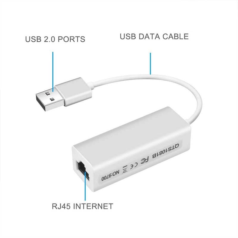USB 2.0 Ethernet RJ45 Network Lan Card Adapter (10/100Mbps) - Image 2