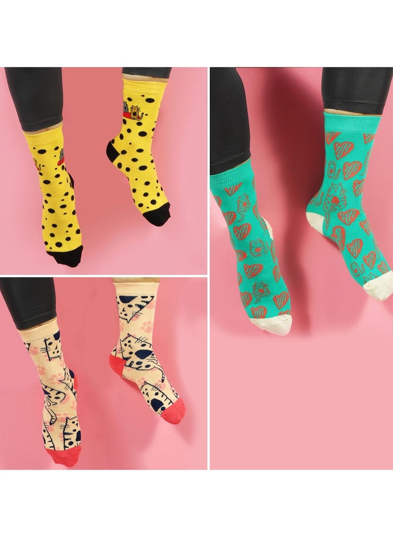 Biggdesign 5 Pairs Cats Design Women Socket Socks  - Image 3