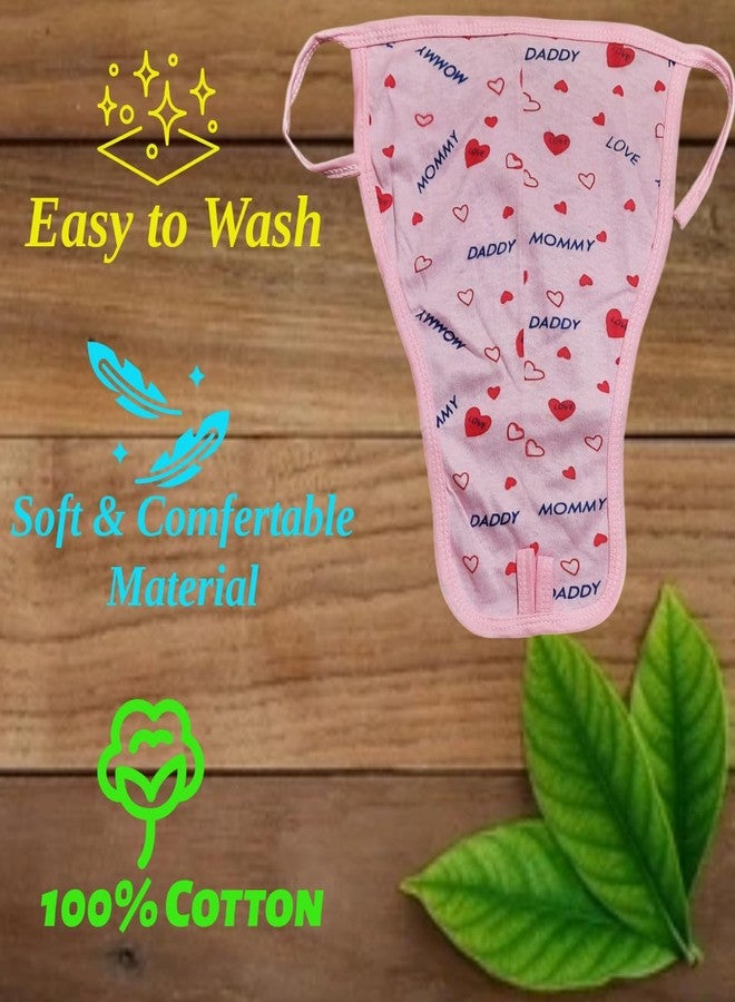 MammaChamp Pure Cotton Thick Fabric Hosiery Nappies/Basic Langot Reusable, washable, U Shaped Diapers for Newborn baby (Multicolour, Pack of 6) - Image 2