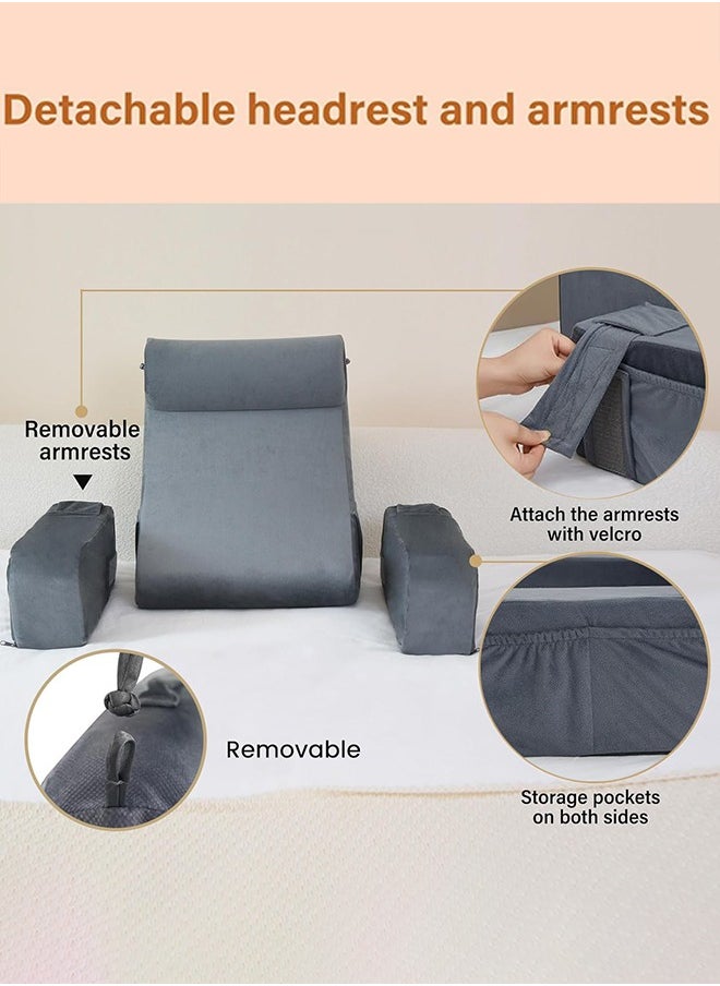 Garlo - Reading Pillow for Sitting in Bed Adult, Back Pillow for Bed Sitting up, Reading & Bed Rest Pillows for Watching TV/Reading, Gaming, Resting in Bed, Couch or Floor - Image 1