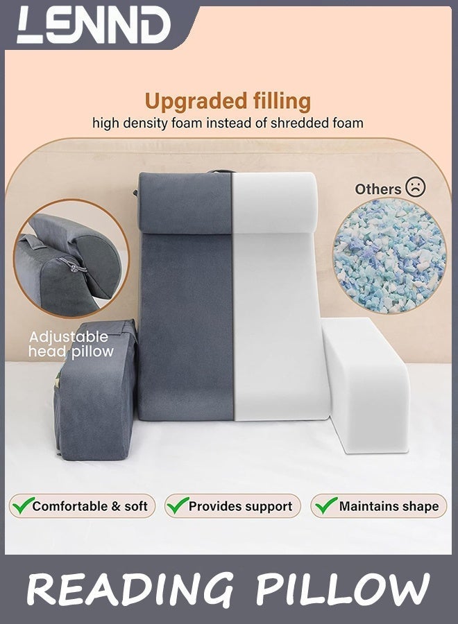 LENND Reading Pillow for Sitting in Bed Adult, Back Pillow for Bed Sitting up, Reading & Bed Rest Pillows for Watching TV/Reading, Gaming, Resting in Bed, Couch or Floor - Image 5