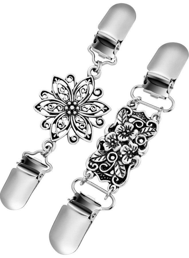 Jetec 2 Pieces Retro Sweater Collar Clips For Women Shawl Clip Waist Cincher Clips Cardigan Clips Shirt Dresses Clips - Image 1