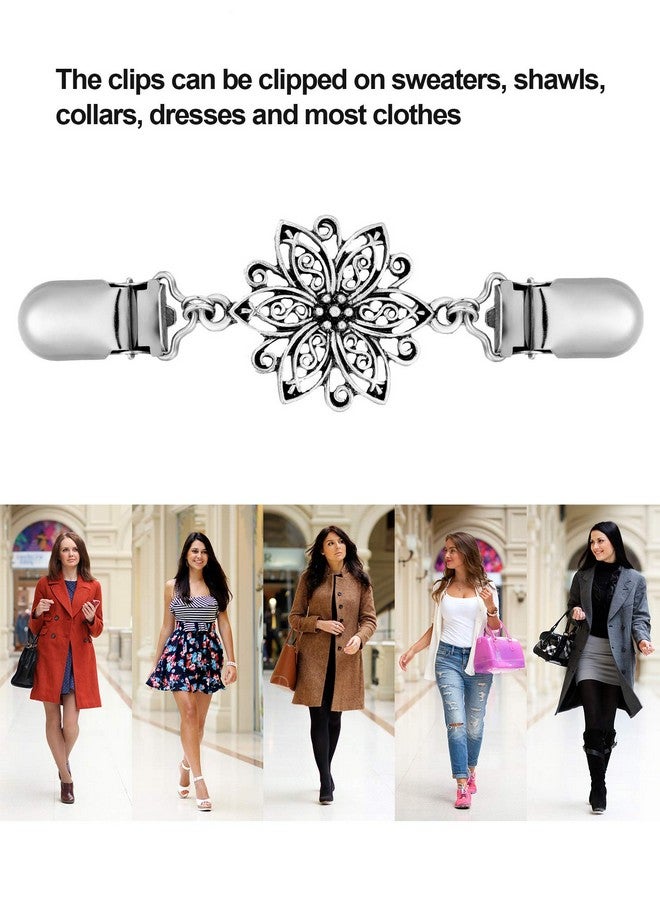 Jetec 2 Pieces Retro Sweater Collar Clips For Women Shawl Clip Waist Cincher Clips Cardigan Clips Shirt Dresses Clips - Image 2