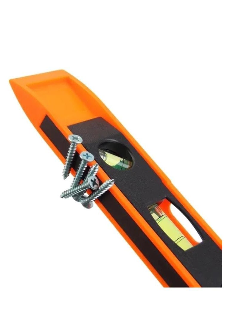 Generic NEWHANDTOOLS Level 3 in 1 Magnetic Spirit Level 9 inch Magnetic Torpedo Level ORANGE 225 cm  - Image 4