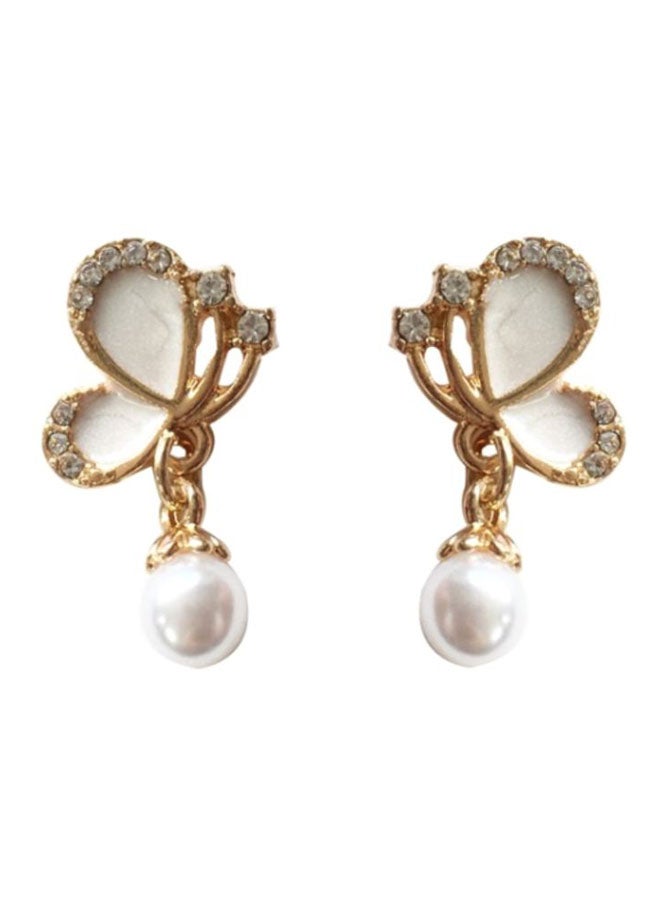 J&J Butterfly Design Stone Studded Stud Earrings - Image 1