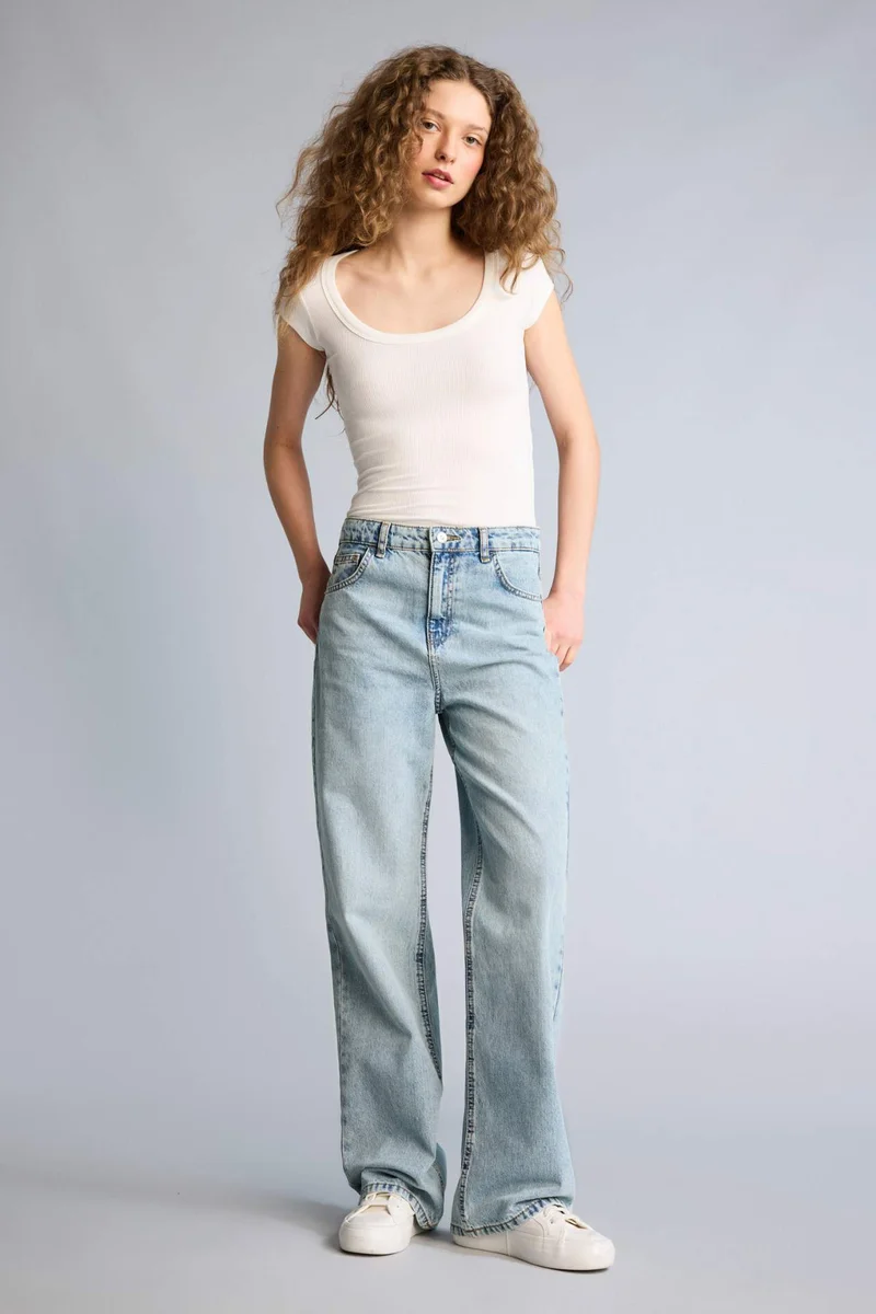 DeFacto 90's Wide Leg High Waist Long Jeans