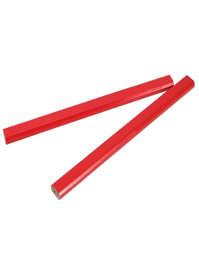 SINJEUN 144 Pieces 7 Inch Red Carpenter Pencils, Octagonal Flat Wooden Pencil, Professional Medium Hard Graphite Hard Carpenter Woodworking Marking Pencils - Image 5