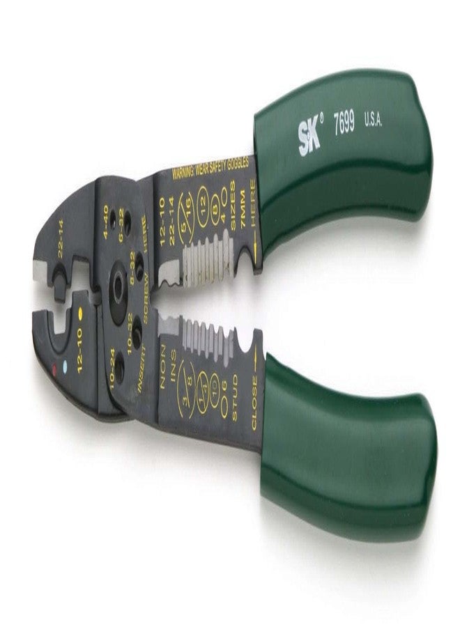 SK Tools USA Up-Front Cutter/Stripper/Crimper Pliers, 8.5" Long: 10-22 AWG , 7699 - Image 1