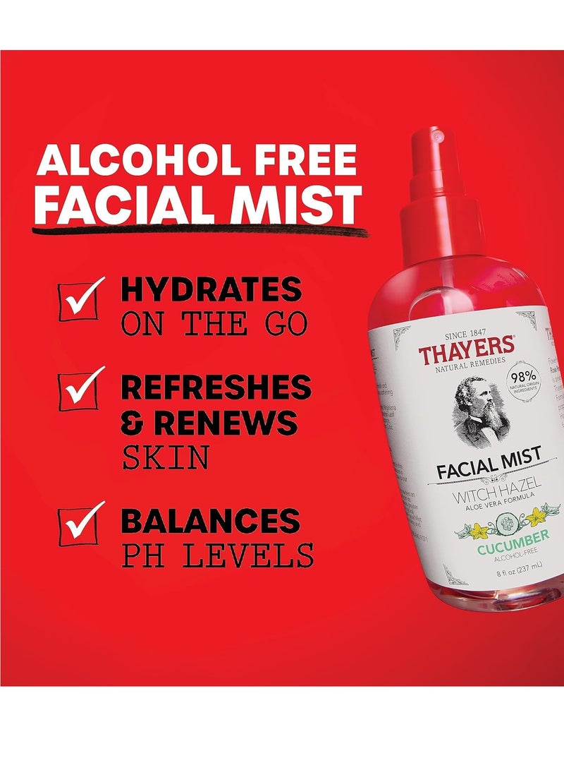 THAYERS Thayers Witch Hazel Facial Toner Spray with Cucumber and Aloe Vera 237ml - Image 3