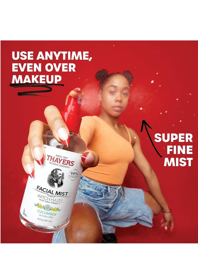 THAYERS Thayers Witch Hazel Facial Toner Spray with Cucumber and Aloe Vera 237ml - Image 4
