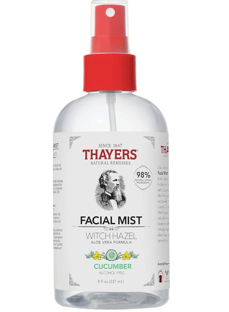 THAYERS Thayers Witch Hazel Facial Toner Spray with Cucumber and Aloe Vera 237ml - Image 1
