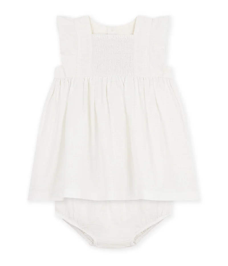 بيتي باتو Babies' Short-Sleeved Plain Cotton Dress