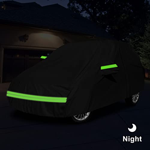 SPORTULI Waterproof Car Cover Replace for 2001-2010 Chrysler PT Cruiser, 6 Layers All Weather Car Covers with Zipper Door & Windproof Bands for Snow Rain Dust Hail Protection (PT Cruiser) - Image 5