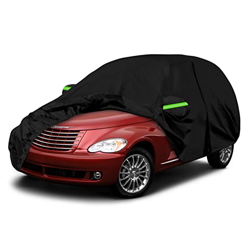 SPORTULI Waterproof Car Cover Replace for 2001-2010 Chrysler PT Cruiser, 6 Layers All Weather Car Covers with Zipper Door & Windproof Bands for Snow Rain Dust Hail Protection (PT Cruiser) - Image 1