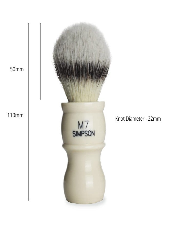 Simpson Shaving Brushes Alexander Simpson M7 Synthetic Best Hair Brush, Faux Platinum Synthetic Shaving Brush (Ivory) - Image 2