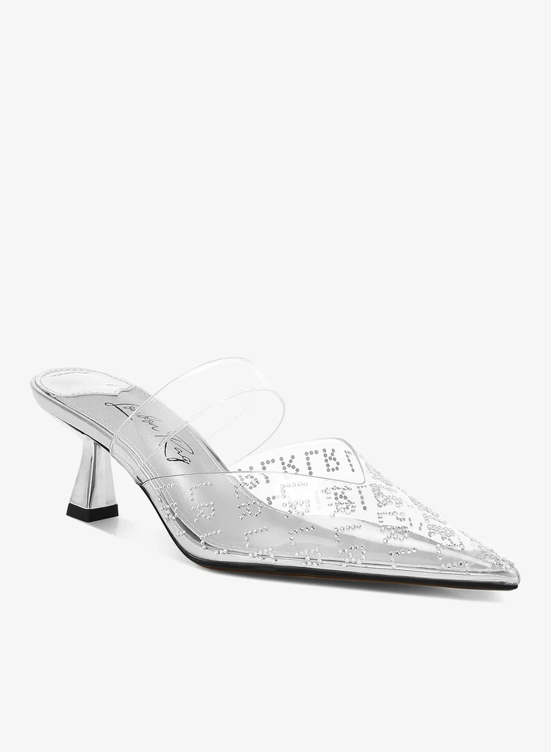 London Rag Silver Pointed Toe Kitten Heels in Silver for Women | Best Price UAE