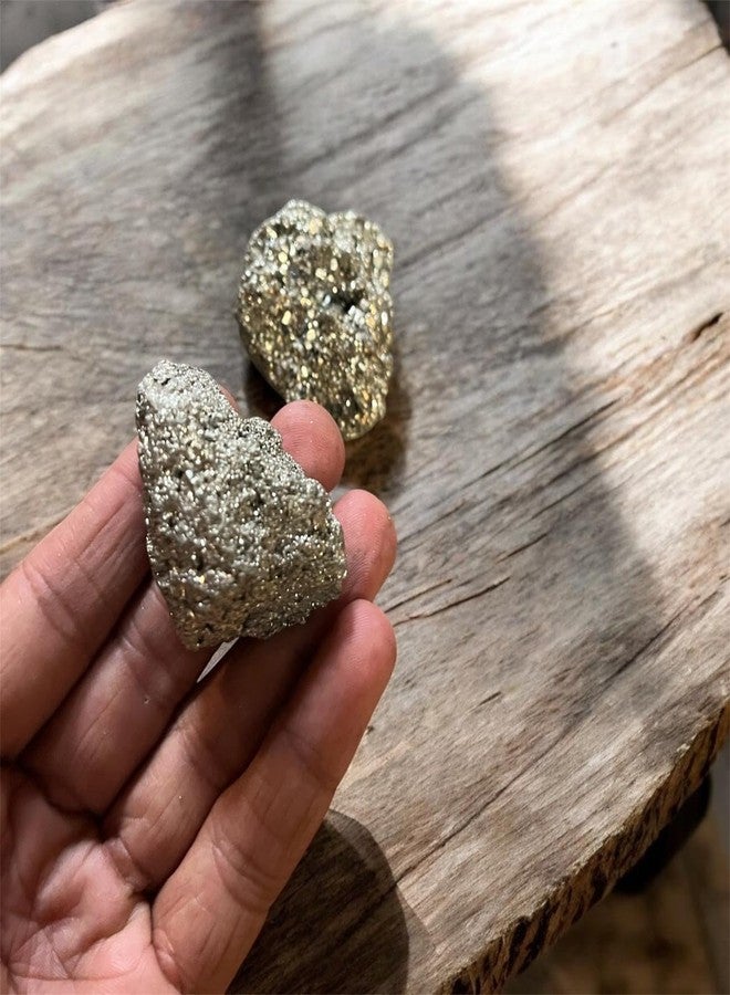 Agatesvibe طقم سوار وحجر البيريت الأصلي من أغيتس فايب، مناسب لتزيين طاولة العمل وفقًا لمبادئ الفاستو، وإكسسوار معدني طبيعي للجنسين - Image 2