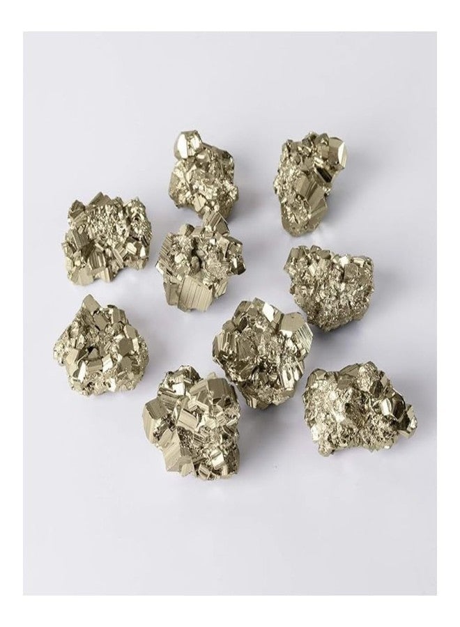 Agatesvibe طقم سوار وحجر البيريت الأصلي من أغيتس فايب، مناسب لتزيين طاولة العمل وفقًا لمبادئ الفاستو، وإكسسوار معدني طبيعي للجنسين - Image 5