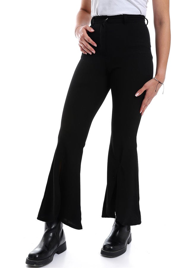Andora High Waist Open Flare Leg Pants _ Black - Image 5