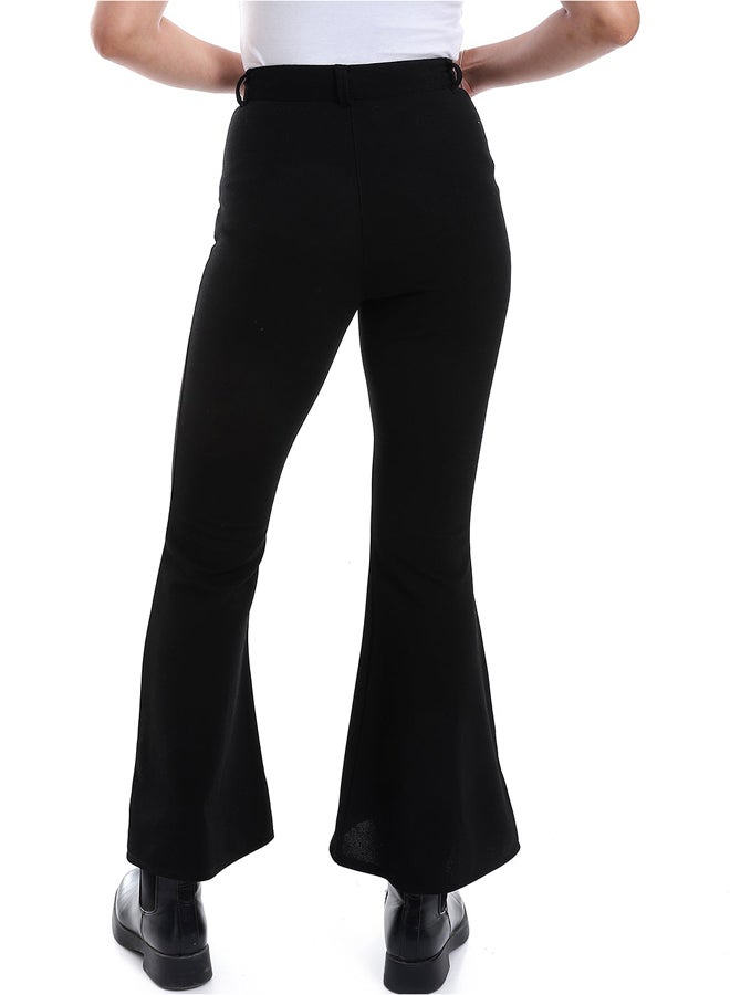 Andora High Waist Open Flare Leg Pants _ Black - Image 3
