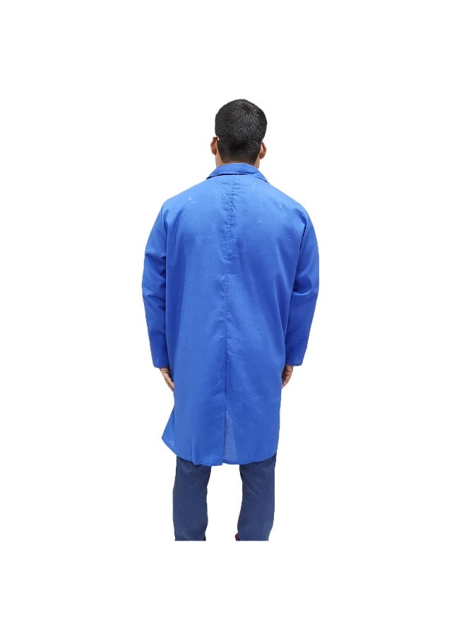 TAHA Lab Coat for Multipurpose Use | Durable Cotton-Poly Blend, Full-Sleeve Workwear for Medical, Industrial, and Laboratory Use | Safety PPE | Unisex Professional Uniform | Blue | Size-3XL  - Image 3