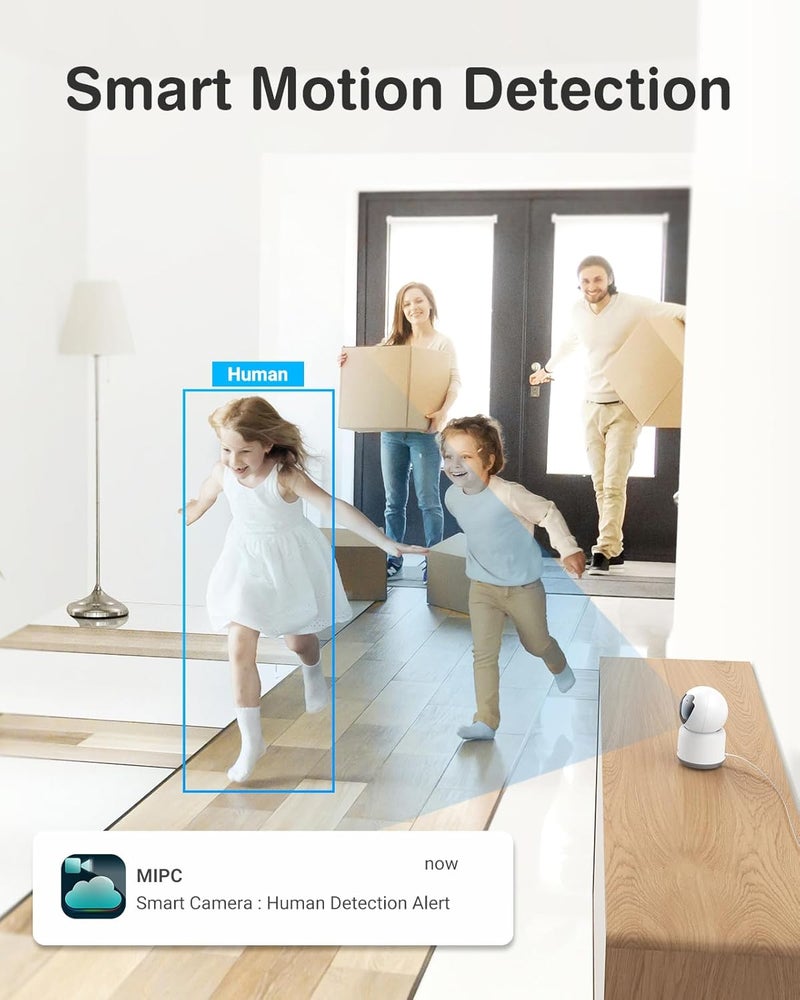 ANNKE 2K Indoor Security Camera Wireless, 360°Pan/Tilt Baby & Pet Monitor Wifi Camera for Home with Two-Way Audio, Night Vision, Smart Human/Sound Motion Detection, Cloud/SD Storage, Works with Alexa - Image 4