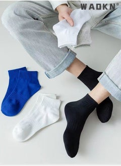WAOKN Men Women Athletic Crew Socks , 5 Pairs Low Cut Cotton Ankle Socks, Breathable Non,Slip Design for Summer Comfort, for Gym Office & Casual Wear Comfortable Soft Socks,Perfect for Everyday Wear  - Image 2