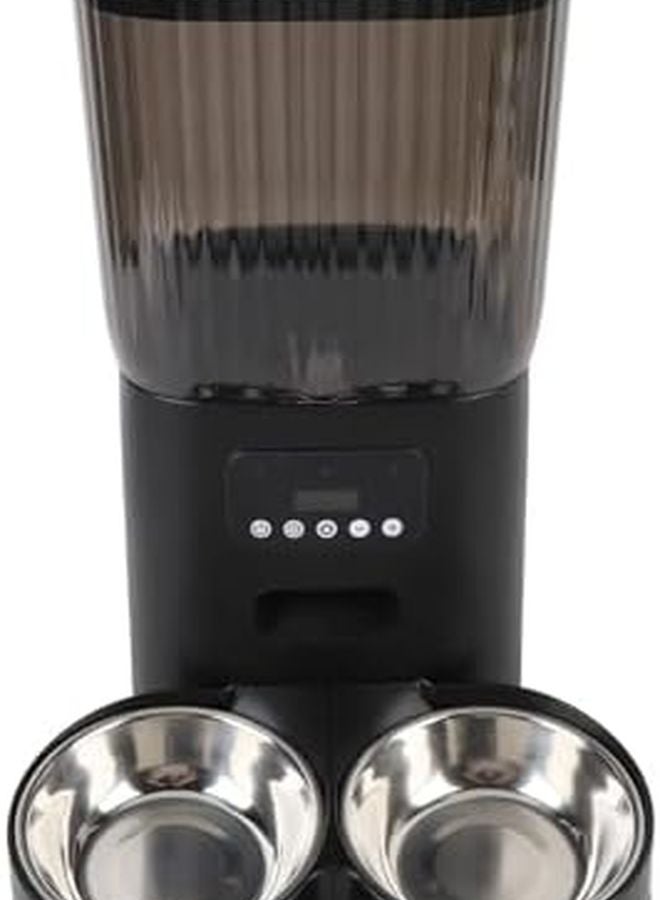 مغذي الحيوانات الأليفة التلقائي، وعاءان مزدوجان، قابل للبرمجة الزمنية، تحكم بواسطة الأزرار، بلاستيك آمن من الدرجة الغذائية - Image 3