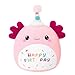 SQEQE Happy Birthday Axolotl Plush Axolotl Stuffed Animal Toy Pink Birthday Plushies Home Decor for Girls Boys Kids8Inch - Image 2