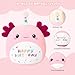 SQEQE Happy Birthday Axolotl Plush Axolotl Stuffed Animal Toy Pink Birthday Plushies Home Decor for Girls Boys Kids8Inch - Image 4