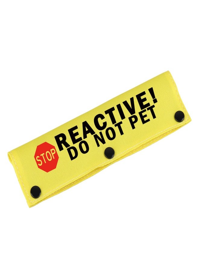 BLUPARK Funny Dog Leash Sleeve Reactive Do Not Pet Dog Leash Wrap Sleeve Pet Birthday Gift (Reactive Do Not Pet-YE Sleeve) - Image 1