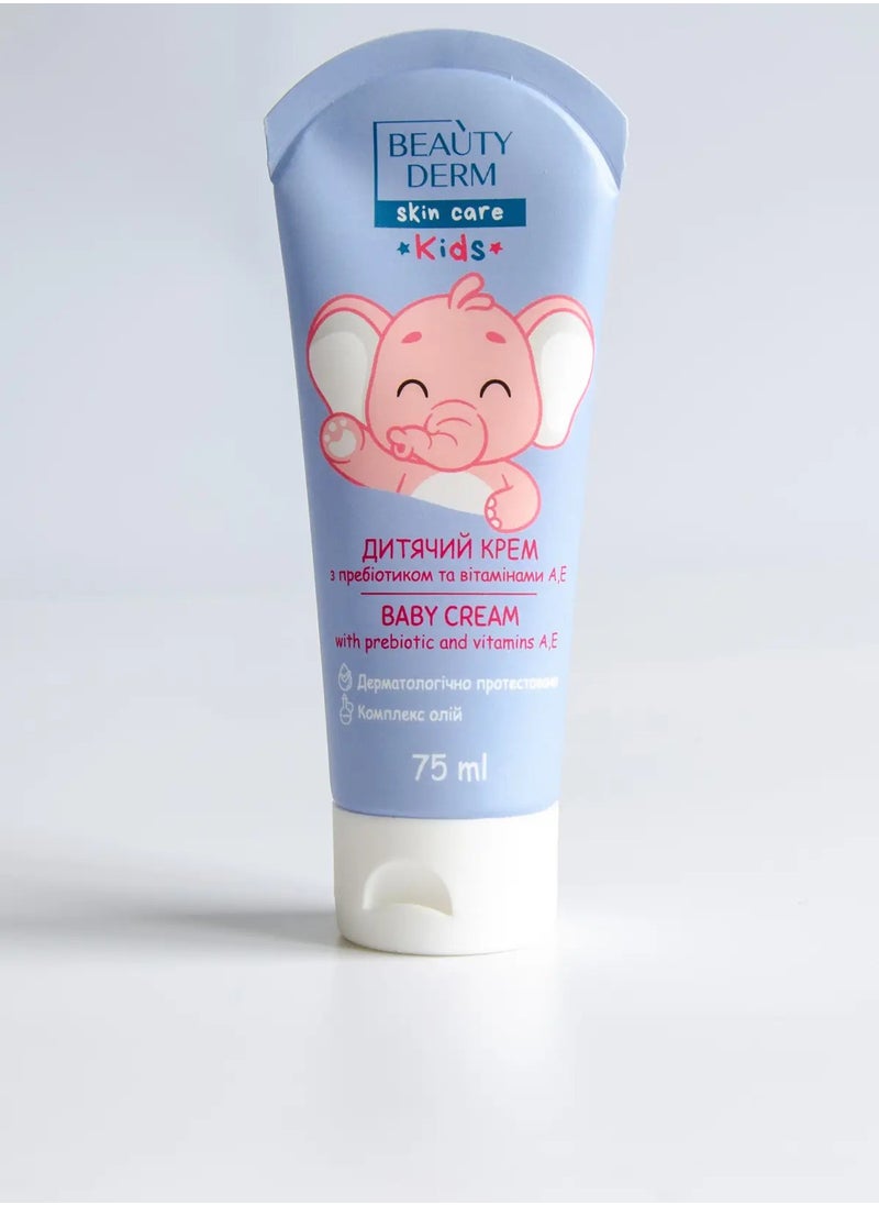 Gentle Baby Cream with Prebiotic and Vitamin A E Deeply Moisturizer Reduce Redness and Rashes For Delicate and Sensitive Baby Skin Care 75 ml