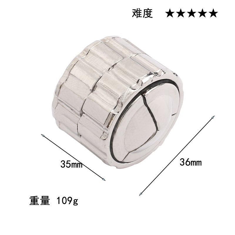 [Small Size] Zinc Alloy Unlock Kong Ming Lock Luban Lock Alloy Educational Toys Nine-Chain Puzzle Unlock Buckle - Image 1