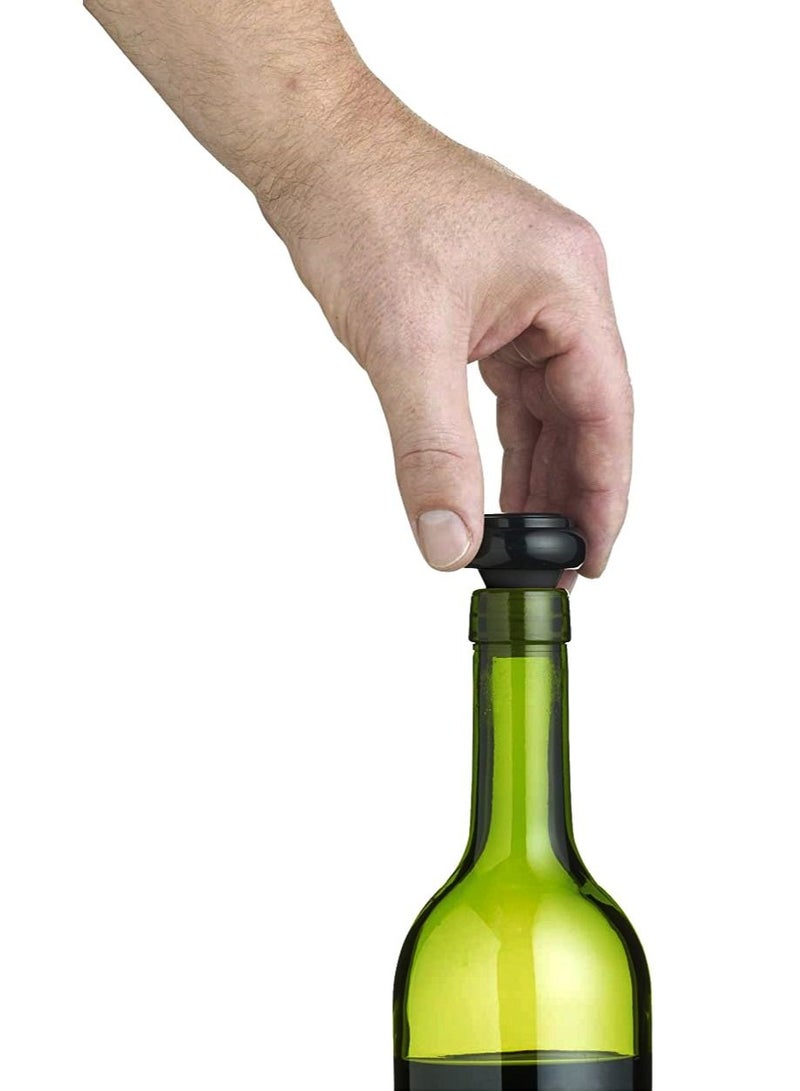 KitchenCraft Barcraft Wine Saver Stoppers, Pack Of Two, Gift Boxed, Black, Pack Of 2 - Image 3