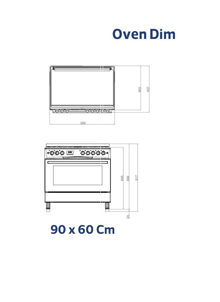 ستارواي طباخ غاز ستارواي 90×60 سم، 5 شعلات، دعامة مقلاة من الحديد الصب، باب فرن 3 طبقات ، احتراق تلقائي، أمان تام، سهل التنظيف،  - Image 2