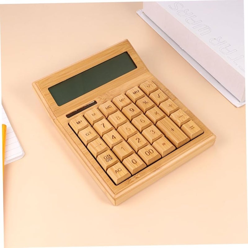 Retro Solar Calculator Portable Office School Tool Lightweight Electronic Obtuse Angle Pattern - Image 1