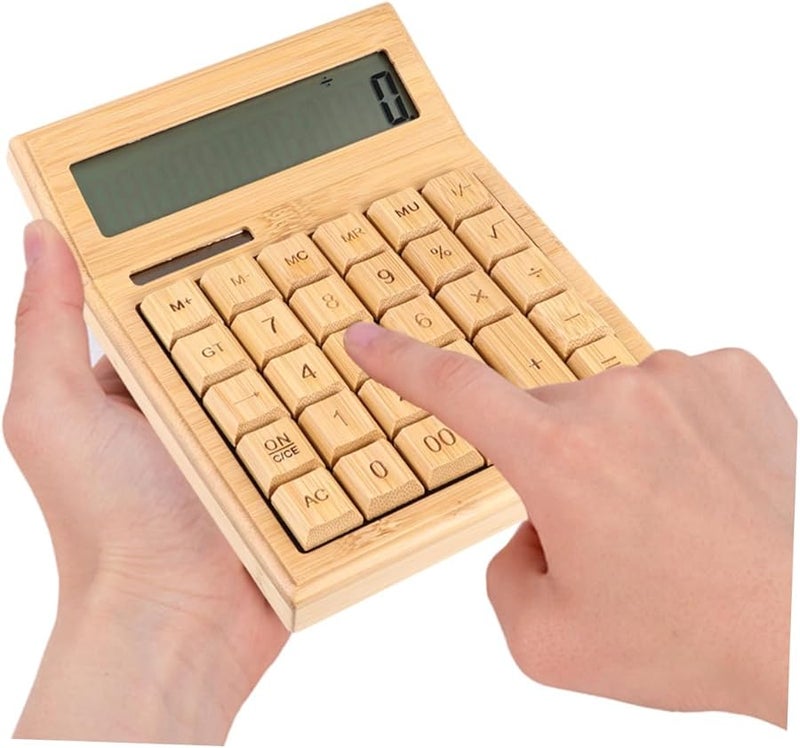 Retro Solar Calculator Portable Office School Tool Lightweight Electronic Obtuse Angle Pattern - Image 5