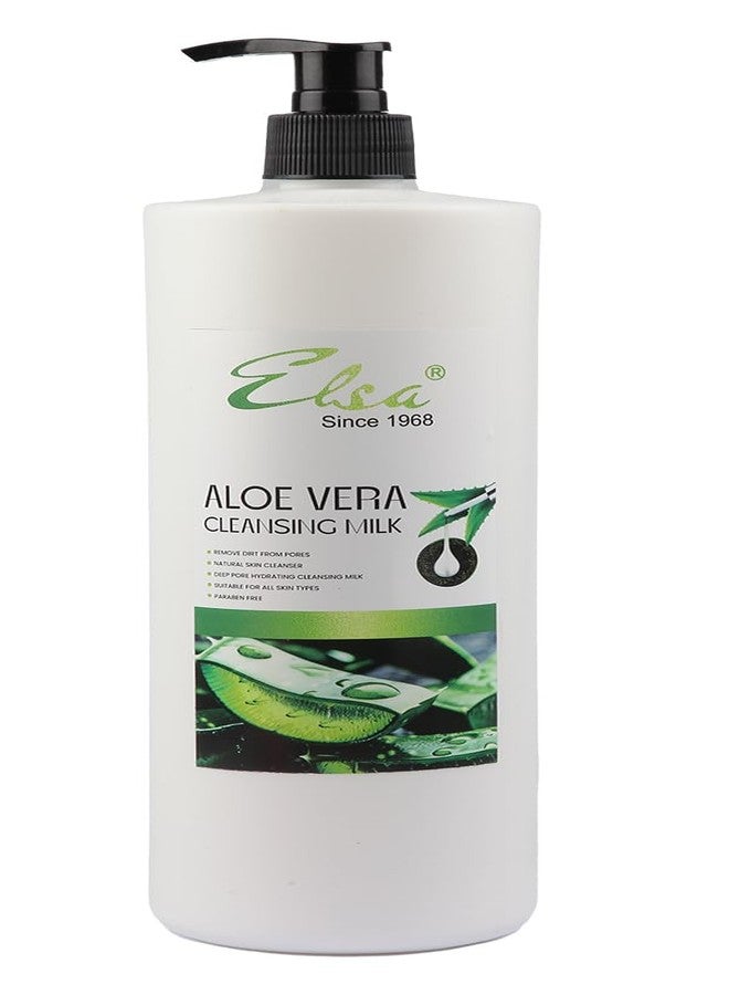 ELSA SKIN FACE ESSENTIAL ALOE VERA CLEANSING MILK to rejuvenate the skin (SULPHATE & PARABEN FREE)1000 ML. - Image 1