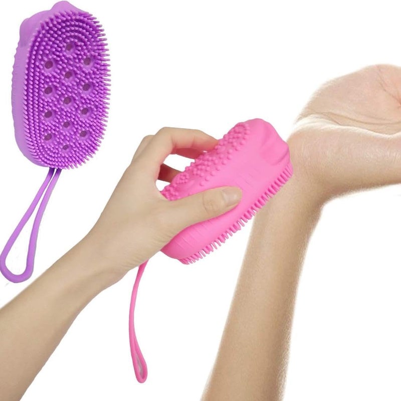 Vruta New Silicone Soft Bubble Bath Scrub Brush Putty Scrub Back Rub Household For Children'S & Women Bath Brush (Pack Of 2) - Image 1