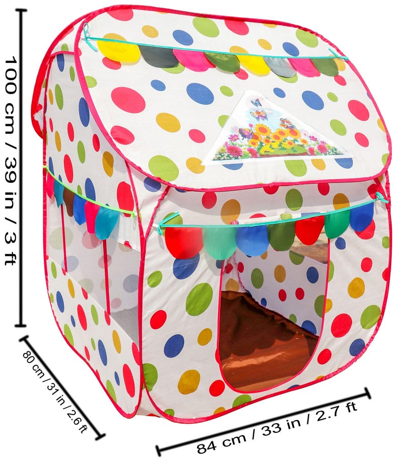 Homecute Foldable Pop Up Hut Type Kids Toys Play Tent House for Boys and Girls (Medium Size Ball Print) - Image 4